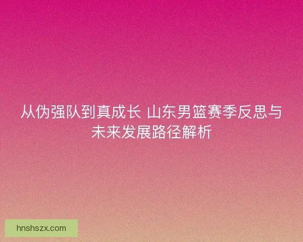 从伪强队到真成长 山东男篮赛季反思与未来发展路径解析 从伪强队到真成长 山东男篮赛季反思与未来发展路径解析