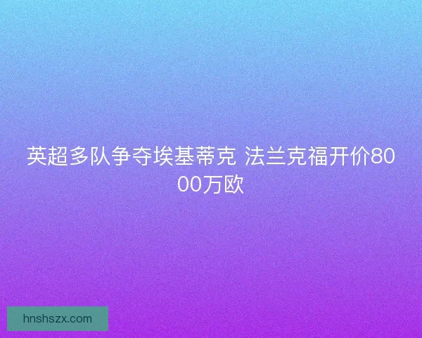 英超多队争夺埃基蒂克 法兰克福开价8000万欧