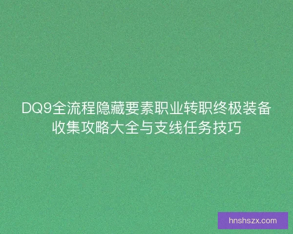 DQ9全流程隐藏要素职业转职终极装备收集攻略大全与支线任务技巧 DQ9全流程隐藏要素职业转职终极装备收集攻略大全与支线任务技巧